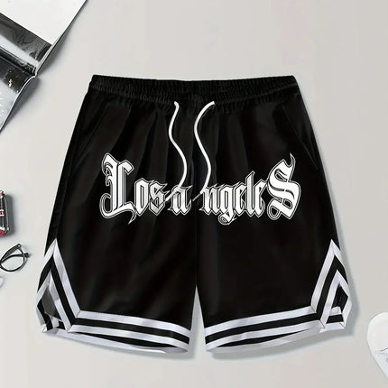 GUILANCN Los Angeles Print Mens Loose Drawstring Shorts by zapcart