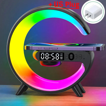 VIKEFON 15W Wireless Charger Pad Stand Phone RGB Night Light