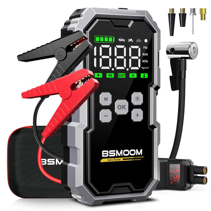 BSMOOM Car Jump Starter With Air Compressor 6000A LCD Screen by zapcart