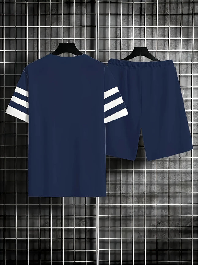 Mens Short Sets Anchor Print Two Piece Cruise Ready CN by zapcart