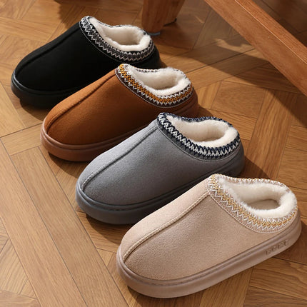 Fluffy Platform Slippers For Women Warm Plush Non Slip by zapcart