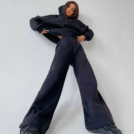 Kalenmos Women Hooded Tracksuit Set Two Piece Comfort by zapcart
