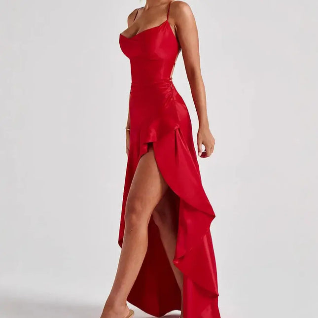 Women Elegant Bodycon Party Dress Maxi Spaghetti Strap by zapcart