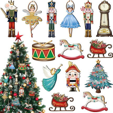 Choice Nutcracker Christmas Ornaments Set 12 24 Wooden Home by zapcart