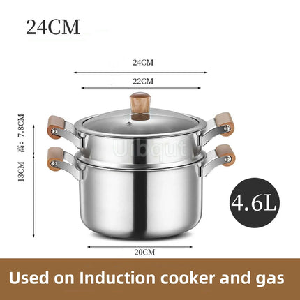 Uibqut Stainless Steel Double Bottom Soup Pot Home Cooks by zapcart