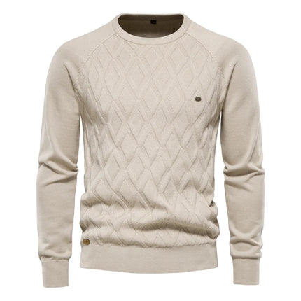 AIOPESON Argyle Basic Mens Sweater O Neck Knit Warm by zapcart