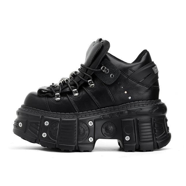 Punk Style Edgy Women Shoes Platform Boots With Metal Decor by zapcart