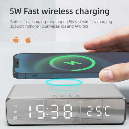 Opansten Wireless Charger Dock for iPhone Thermometer Alarm