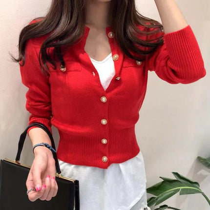 AOSSVIAOCN Women's Autumn Cardigan Slim Knit Chic Coat by zapcart