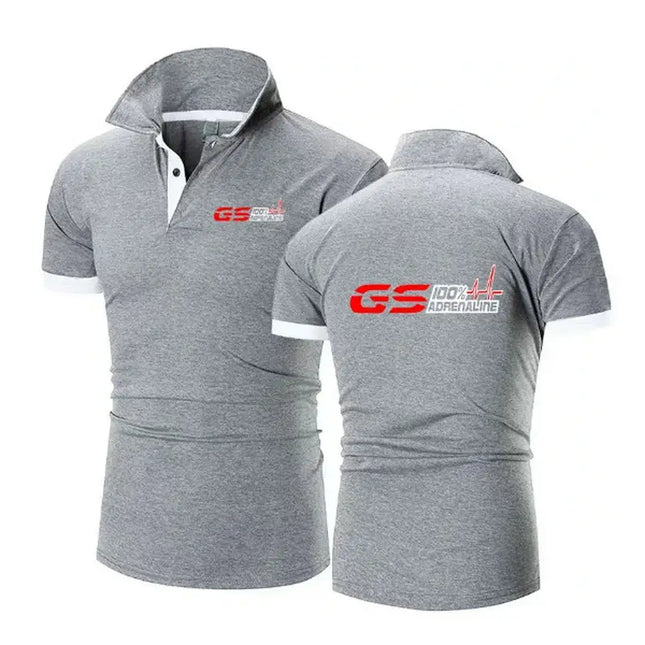 GS Adrenaline Biker Polo Shirt for Men Breathable Polyester by zapcart