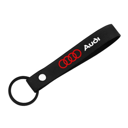 Audi Valve Caps With Suede Leather Key Chain For Audi