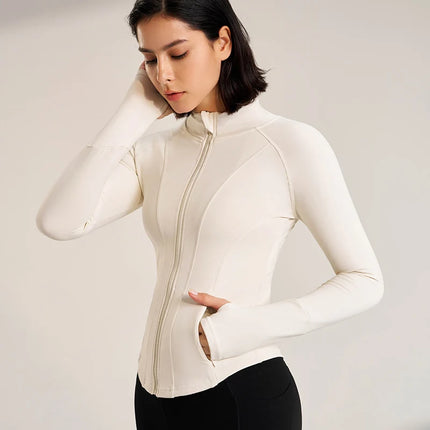Women Outdoor Yoga Jacket Zip Top Breathable Quick Dry by zapcart