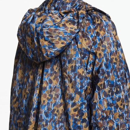 CHCH Women Print Midi Hooded Windbreaker Jacket Lightweight by zapcart