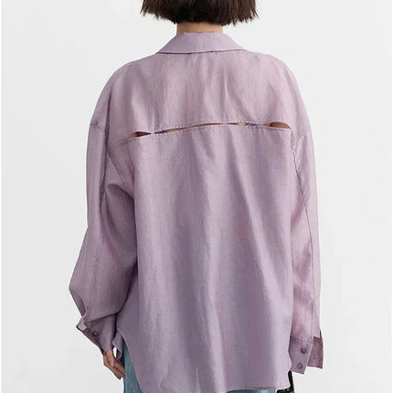 Chic Ven Women Shirts Loose Transparent Summer Tops by zapcart