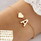 CN Personalized Name Bracelet 26 Letters Heart Women Gift by zapcart