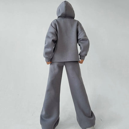 Kalenmos Women Hooded Tracksuit Set Two Piece Comfort by zapcart