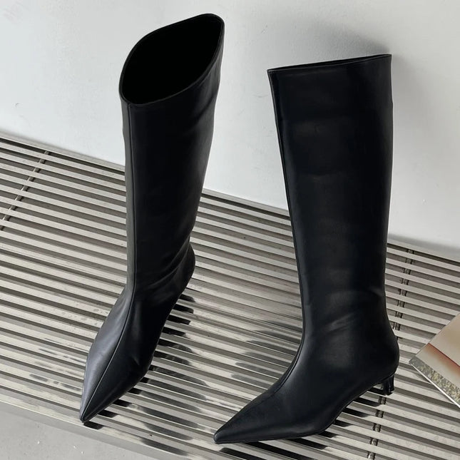 Eilyken Cozy Autumn Slip On Knee High Boots for Women by zapcart