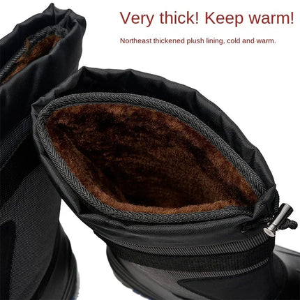 Pdmcms Mens Waterproof Snow Boots Velvet Warmth Midcalf by zapcart