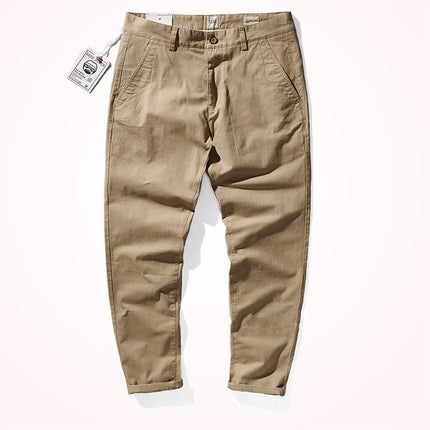 Iceupsnow Men's Cotton Twill Slim Straight Business Pants by zapcart