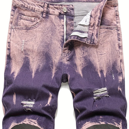 LVCCCI'SCN Men's Slim Stretch Denim Shorts Retro Streetwear by zapcart
