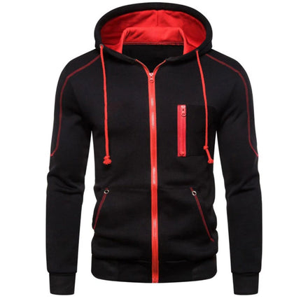 Men Fashion Print Tracksuit With Hooded Zip Sweatshirt Set by zapcart
