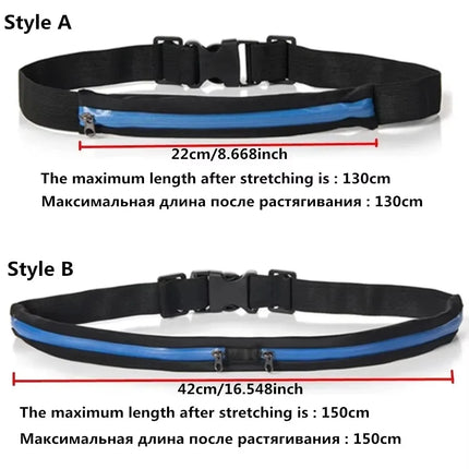 Bonytain Running Waist Pack Unisex Waterproof Double Pocket by zapcart