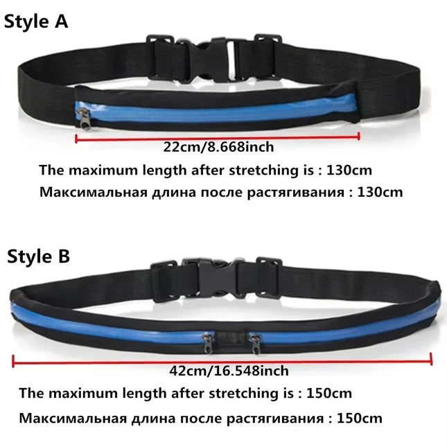 Bonytain Running Waist Pack Unisex Waterproof Double Pocket by zapcart