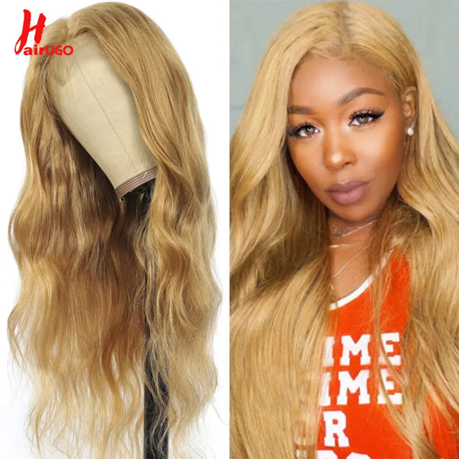 Hairugo Honey Blonde 4x4 Lace Closure Wig Body Wave Everyday by zapcart