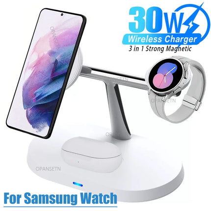 Magnetic Wireless Charger 3 in 1 for Galaxy S25 Buds Watch by zapcart