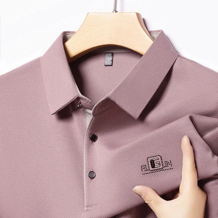 CN Zhejiang Mens New Business Casual Polo Shirt Breathable by zapcart