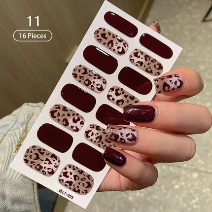 Pink Glitter Nail Stickers Full Cover Diy Manicure Deluxe by zapcart