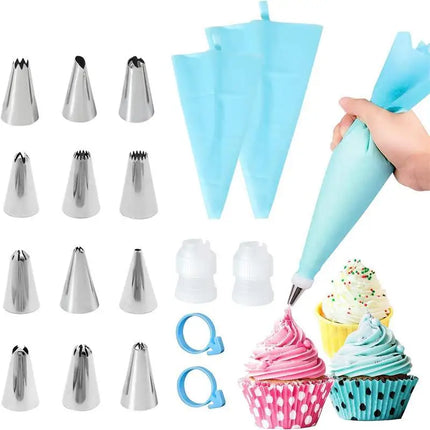 Choice Silicone Piping Bags Set With Steel Tips For Newbies by zapcart