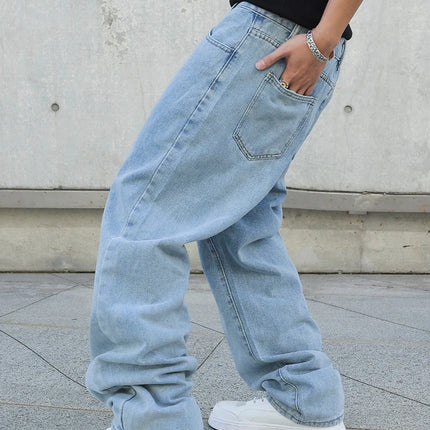 CN Guangdong Men Baggy Jeans Oversize Wide Leg Denim by zapcart