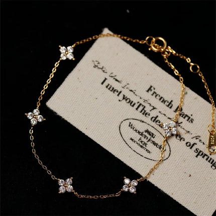 LostSoulcn Crystal Flower Stainless Steel Bracelet Women by zapcart