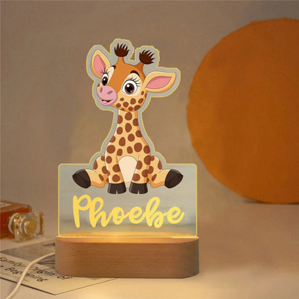 Personalized Kids Animal Night Light Custom Name Lamp by zapcart