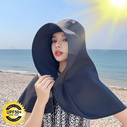1/2/3PCS Summer Women's Sun Protection Sunshade UV Protection Hat Large Brim Face Covering Hat Face Mask Neck Protection Hat by zapcart
