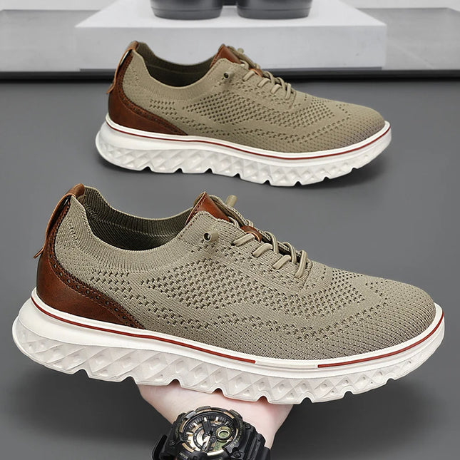 Pheron Men Mesh Breathable Casual Shoes Plus Size Wide Fit by zapcart