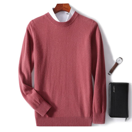 Ganleawort Men Wool Sweater Round Neck Warm Knit Pullover by zapcart