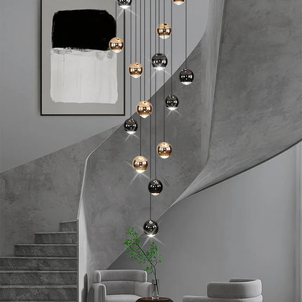 Campeggi Nordic Circular Chandelier Dimmable Gold Black Loft