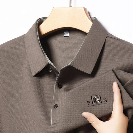 CN Zhejiang Mens New Business Casual Polo Shirt Breathable by zapcart