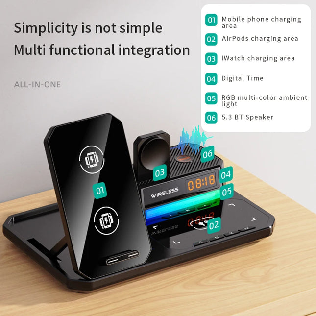 Infaste W27 6 In 1 Wireless Charger Foldable For Earphones by zapcart