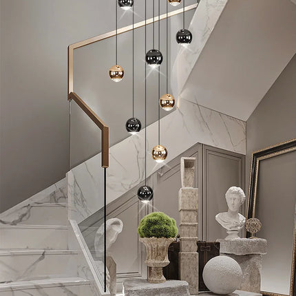 Campeggi Nordic Circular Chandelier Dimmable Gold Black Loft