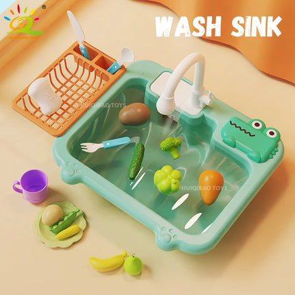 Kids Kitchen Toy Sink Electric Dishwasher Educational Play by zapcart