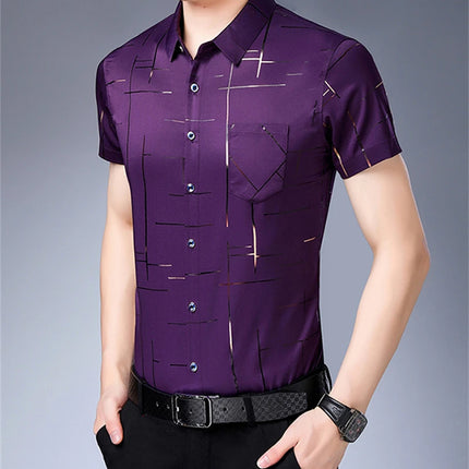 Men's Business Casual Shirt No Iron Wrinkle Resistant by zapcart