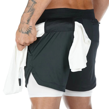 Ledpcn Men Quick Dry 2 In 1 Shorts For Beach Fitness by zapcart