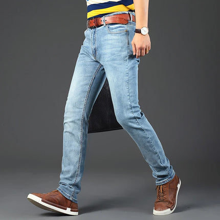 WTHINLEECN Men Slim Stretch Denim Jeans Luxury Casual by zapcart