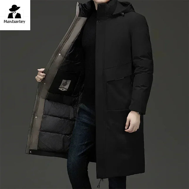 Mens Luxury Long Winter Parka Down Coat CN Fujian Cold Proof by zapcart