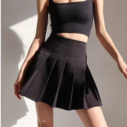 Hotsweet Y2K Style High Waist Pleated Mini Skirt For Women by zapcart