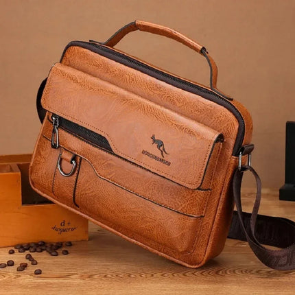 Kangaroo Brand Premium Leather Messenger Bag For Men by zapcart
