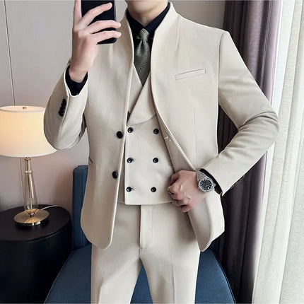 Korean Style Slim Fit Mens Elegant Suit Set By QUHNBGYCN by zapcart